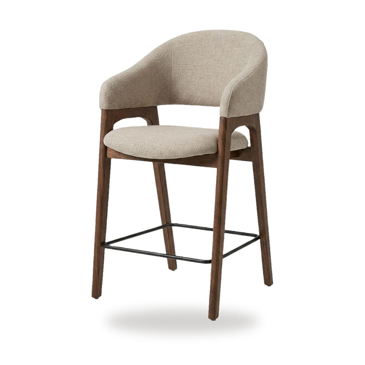 Beau barkruk met houten armleuningen