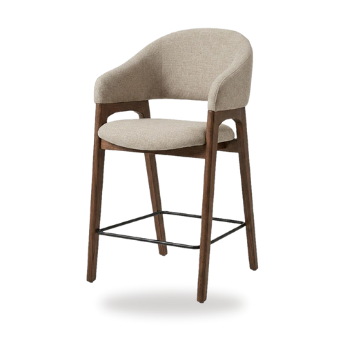 Beau barkruk met houten armleuningen