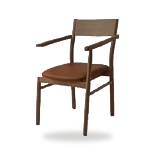 Diou houten armstoel met gevlochten rug